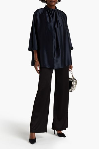 ROKSANDA Gathered silk-satin top