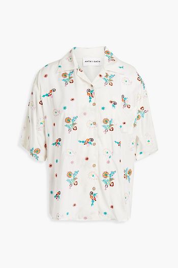 ANTIK BATIK Houla embroidered voile shirt