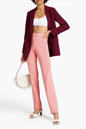 VALENTINO Paneled knitted straight-leg pants