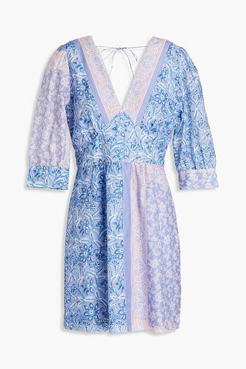 ANTIK BATIK Floral-print cotton and silk-blend voile mini dress