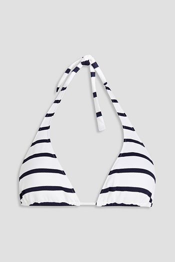 MELISSA ODABASH Athens striped stretch-piquè triangle bikini top