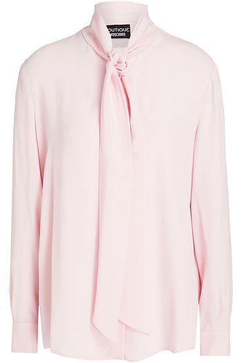 BOUTIQUE MOSCHINO Pussy-bow crepe blouse
