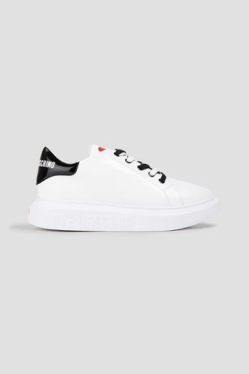 LOVE MOSCHINO Logo-print leather sneakers