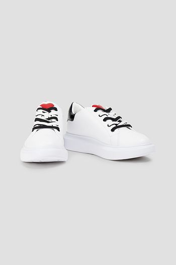 LOVE MOSCHINO Logo-print leather sneakers