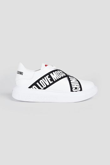 LOVE MOSCHINO Logo-print leather sneakers