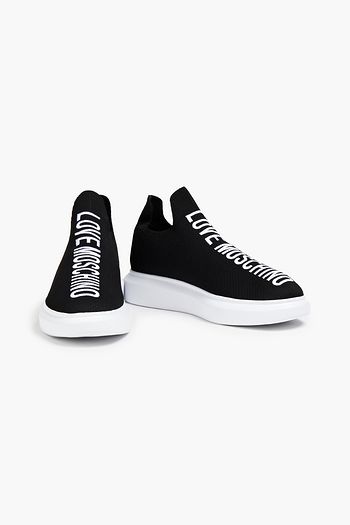 LOVE MOSCHINO Embroidered knitted sneakers