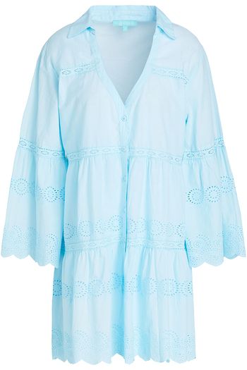 MELISSA ODABASH Becky lace-trimmed cotton-mousseline coverup