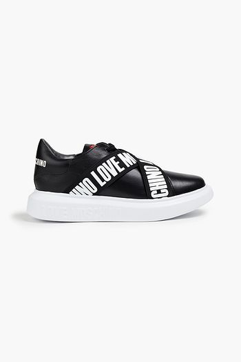 LOVE MOSCHINO Logo-print leather sneakers