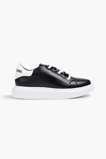LOVE MOSCHINO Logo-print leather sneakers