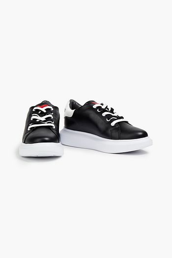 LOVE MOSCHINO Logo-print leather sneakers