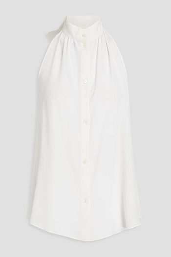 BOUTIQUE MOSCHINO Neckholder-Oberteil aus Crêpe de Chine mit Schleife