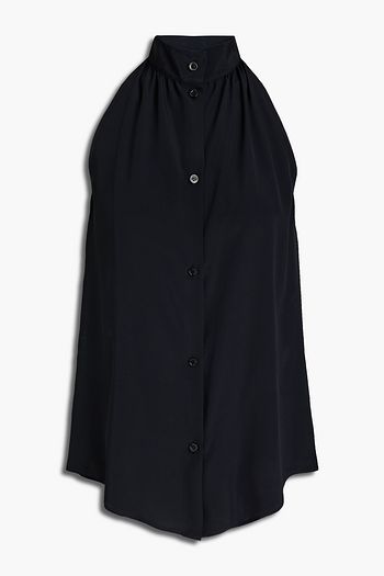 BOUTIQUE MOSCHINO Neckholder-Oberteil aus Crêpe de Chine mit Schleife