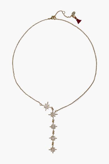 SHASHI 18-karat gold vermeil crystal necklace