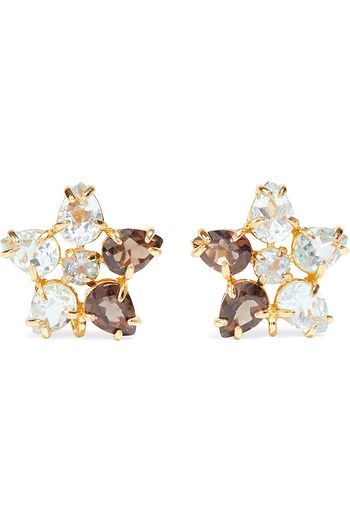 BOUNKIT 14-karat gold-plated quartz earrings