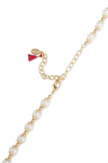 SHASHI 18-karat gold-plated faux pearl necklace