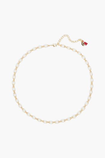 SHASHI 18-karat gold-plated faux pearl necklace