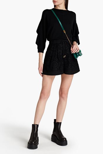 VALENTINO Pullover aus Wolle mit Rüschen und Spitzenbesatz
