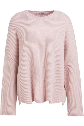 VALENTINO Oversized-Pullover aus Wolle mit Muschelsaum