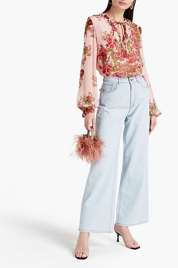 GIAMBATTISTA VALLI Ruffled floral-print silk-voile blouse
