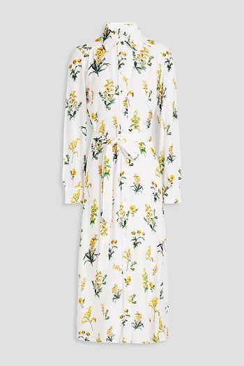 GOAT Livia floral-print crepe de chine midi shirt dress