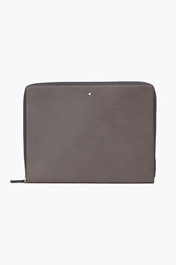 MONTBLANC Logo-appliquéd textured-leather tablet case