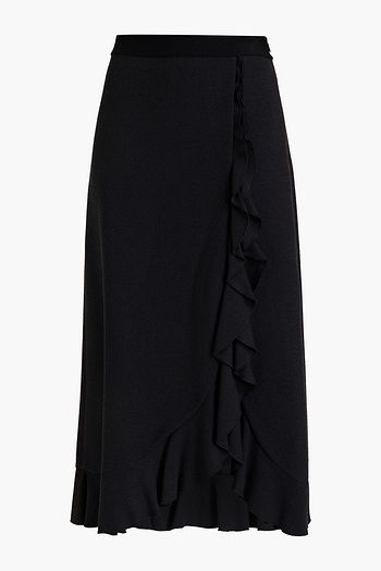 GIAMBATTISTA VALLI Ruffle-trimmed crepe midi skirt