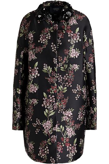 GIAMBATTISTA VALLI Verzierter Mantel aus glänzendem Jacquard