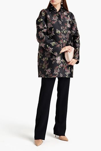GIAMBATTISTA VALLI Verzierter Mantel aus glänzendem Jacquard