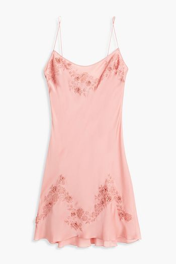 CARINE GILSON Embellished silk nightdress