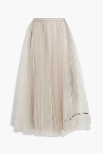 VALENTINO Gathered tulle maxi skirt