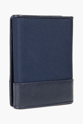 MONTBLANC Logo-appliquéd two-tone textured-leather and woven wallet