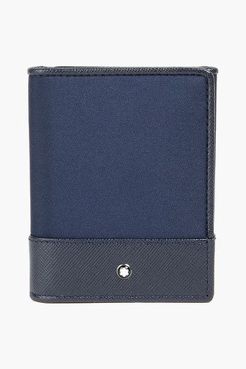 MONTBLANC Logo-appliquéd two-tone textured-leather and woven wallet