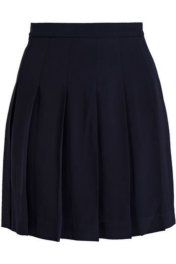 VALENTINO Pleated cotton-blend crepe mini skirt