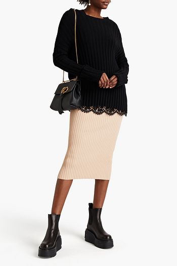 VALENTINO Gerippter Pullover aus einer Woll-Kaschmirmischung