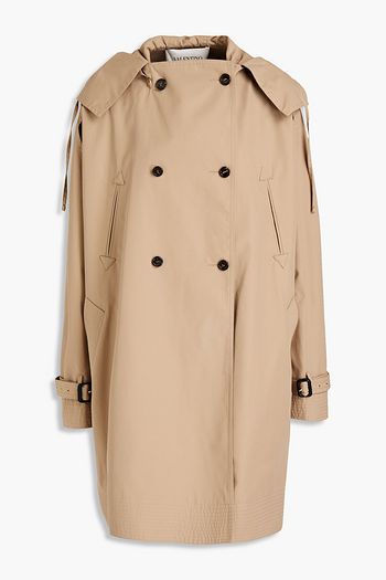 VALENTINO Doppelreihiger Mantel aus Baumwoll-Gabardine mit Cut-outs