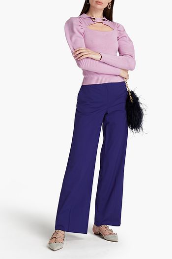 VALENTINO Cotton-blend poplin straight-leg pants