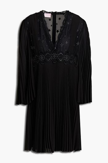 GIAMBA Minikleid aus Chiffon mit Falten und Verzierung