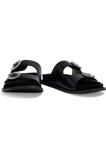 JIMMY CHOO Acer crystal-embellished textured-leather sandals