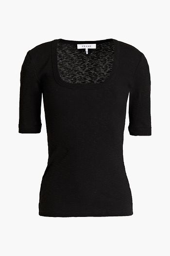 FRAME Ribbed slub cotton-jersey top