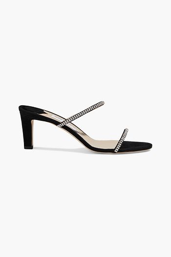 JIMMY CHOO Brea 65 crystal-embellished suede mules