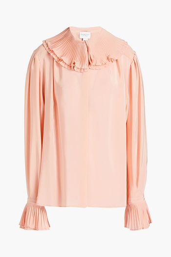 GIAMBATTISTA VALLI Pleated silk crepe de chine blouse