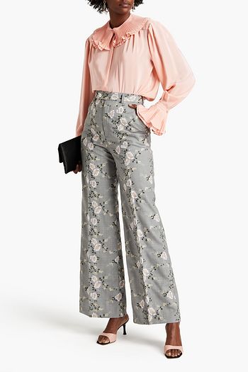 GIAMBATTISTA VALLI Pleated silk crepe de chine blouse