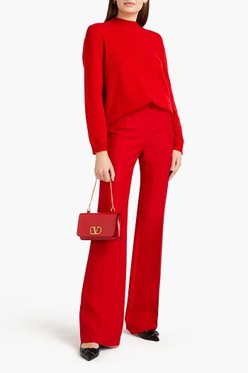VALENTINO Silk and wool-blend crepe flared pants