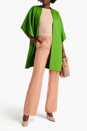 VALENTINO Bow-embellished wool and silk-blend straight-leg pants