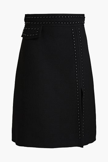 GIAMBATTISTA VALLI Studded wool-crepe skirt