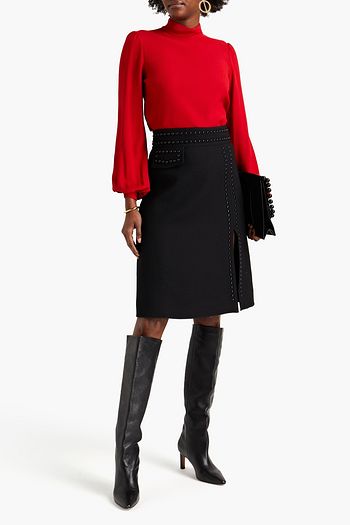 GIAMBATTISTA VALLI Studded wool-crepe skirt