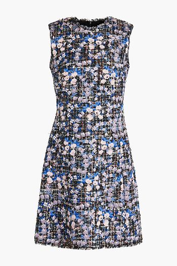 GIAMBATTISTA VALLI Embroidered metallic bouclé-tweed dress