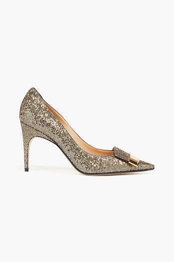 SERGIO ROSSI sr1 glittered leather pumps