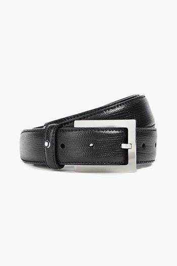 MONTBLANC Logo-appliquéd lizard-effect leather belt
