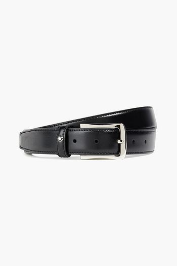MONTBLANC Logo-appliquéd leather belt